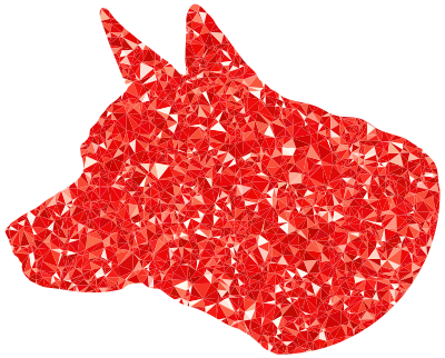 Ruby Dog Head Silhouette clipart