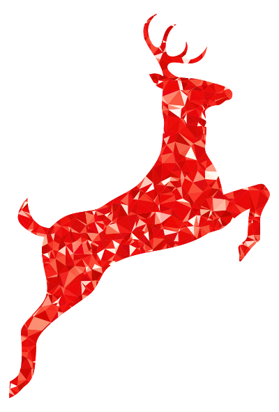 Ruby Leaping Deer Silhouette clipart
