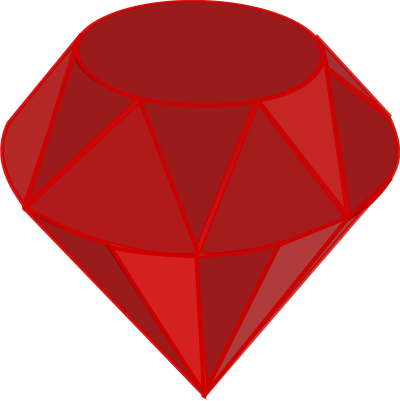Ruby, no shading, square area clipart