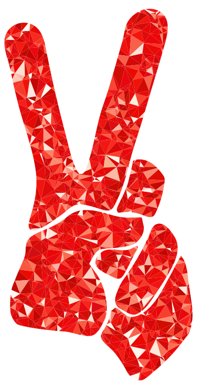 Ruby Peace Sign Silhouette Smoothed clipart