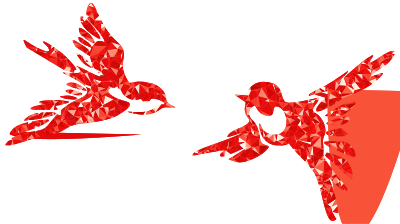 Ruby Stylized Birds Silhouette clipart