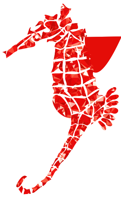 Ruby Stylized Seahorse Silhouette clipart