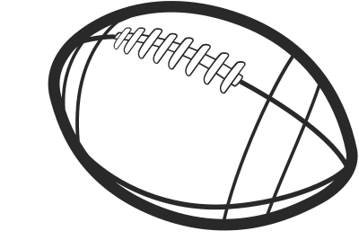 Rugby Ball line clipart