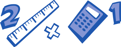 Ruler and calculator clipart