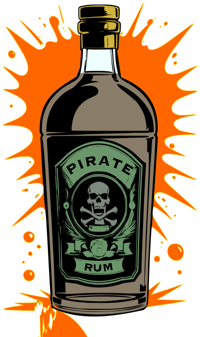 Rum Bottle - Colour Remix clipart
