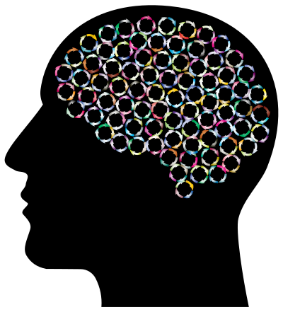 Ruminating Brain In Head clipart