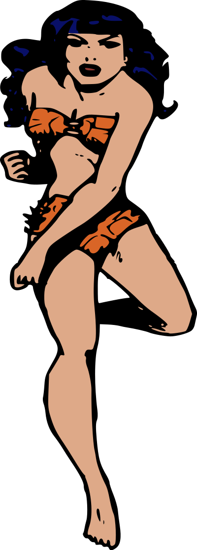 Running Bikini Lady clipart