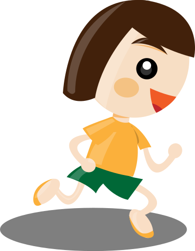 Running girl clipart