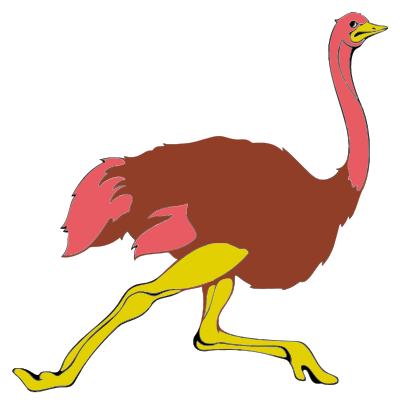 Running Ostrich clipart