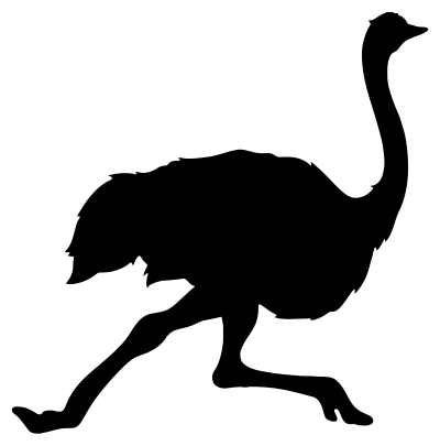 Running Ostrich Silhouette clipart