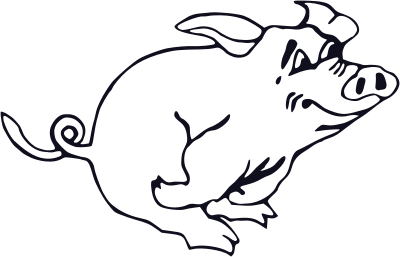 Running pig clipart