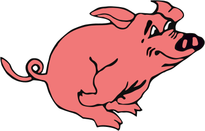 Running pig clipart