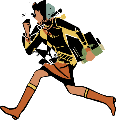 Running to school clipart