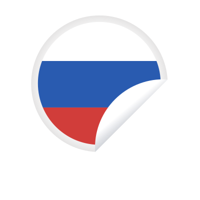 Russian flag peeling sticker clipart
