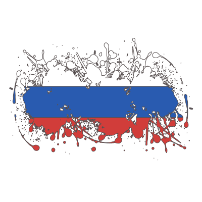 Russian National Flag Splatter Outline Mix clipart