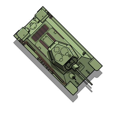 Russian T-34 tank M43 clipart