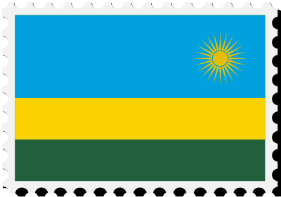 Rwanda flag stamp clipart