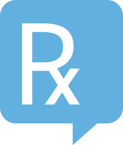 Rx Logo for Health.SE. No background. White text clipart