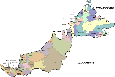 Sabah and Sarawak Parliamentary Map clipart