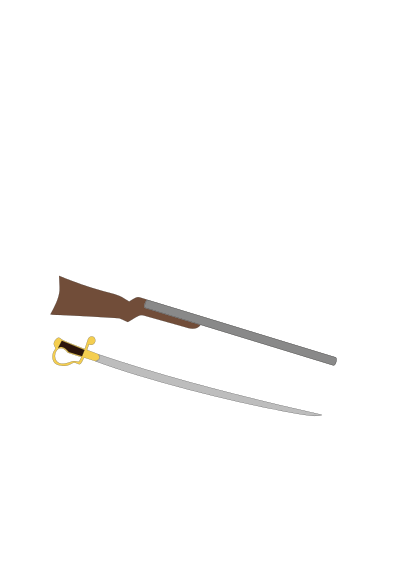 Saber, gun, festival clipart