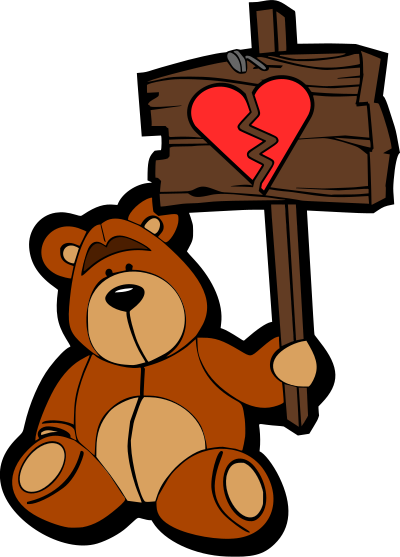 Sad bear (colour) clipart