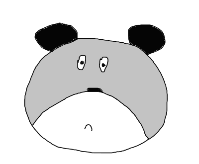 Sad bear gray clipart