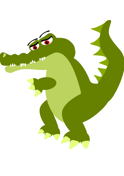 Sad Crocodile Cartoon clipart