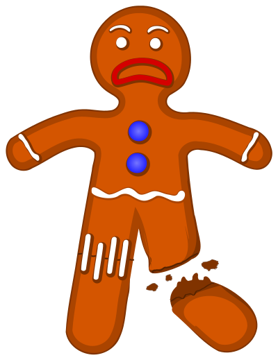 Sad Gingerbread Man clipart