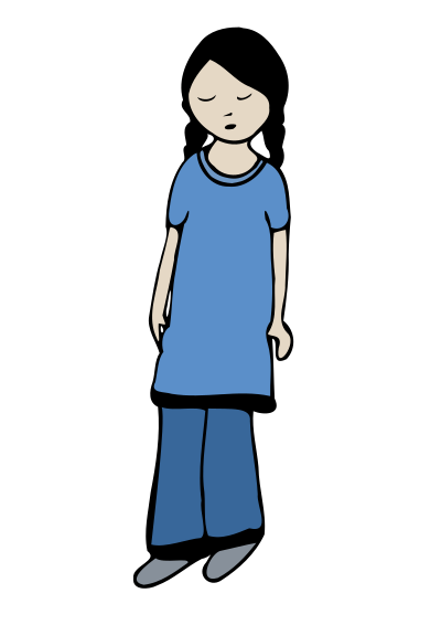 Sad Girl - Colour clipart