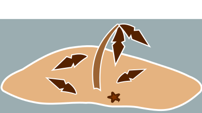 Sad island clipart