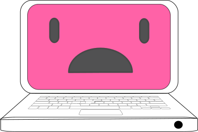Sad laptop clipart