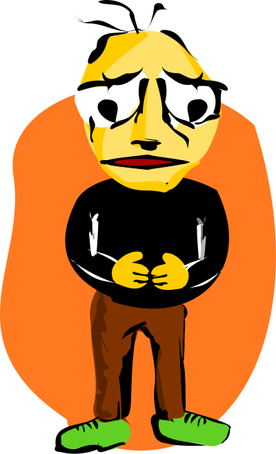 Sad man with open stance clipart
