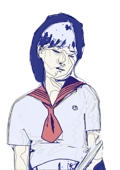 Sad School Girl clipart
