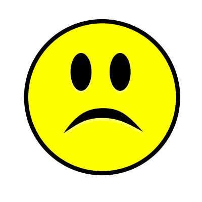 Sad smiley simple yellow clipart