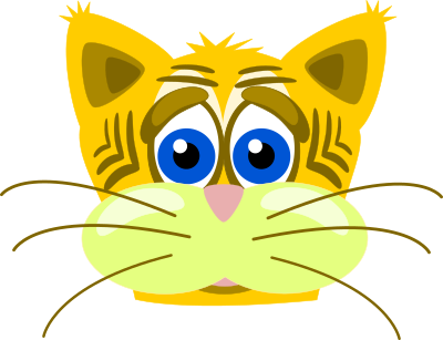 Sad tiger cat clipart
