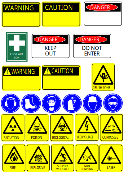 Safety signs clipart