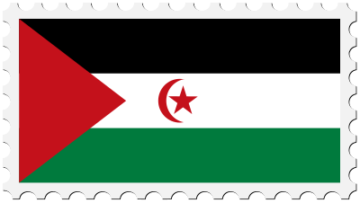Sahrawi Arab Democratic Republic flag stamp clipart