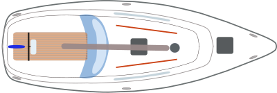 Sail yacht top view clipart