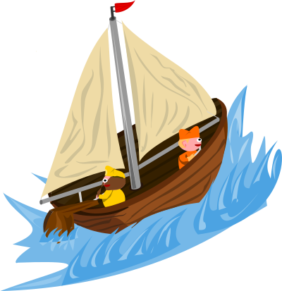 Sailing on wild water clipart