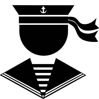 Sailor b/w clipart