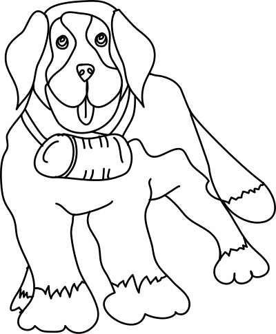 saint Bernard's dog outline clipart