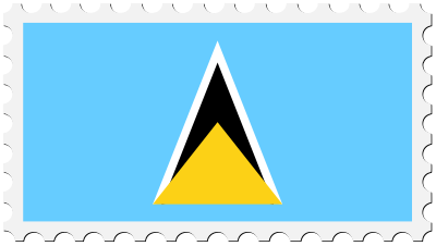 Saint Lucia flag stamp clipart