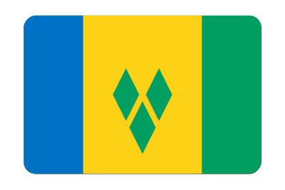 Saint Vincent and the Grenadines flag (bevelled) clipart