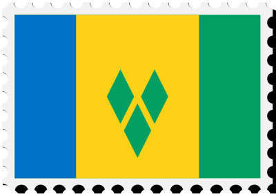 Saint Vincent and the Grenadines flag stamp clipart