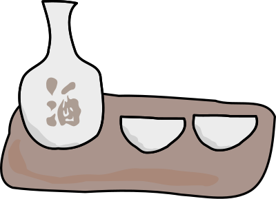 Sake and Cups clipart