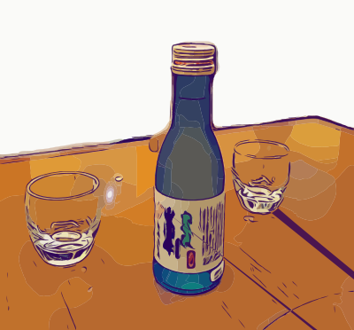 Sake Bottle Cups Table clipart