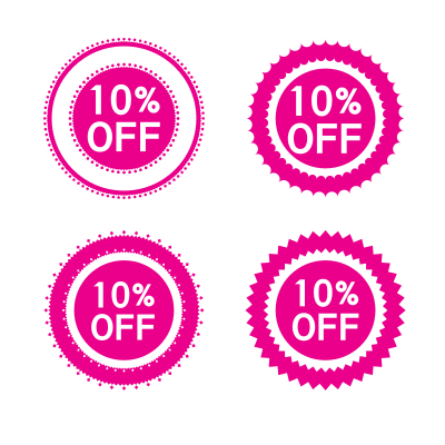 Sale stickers pink color clipart
