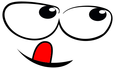 Salivating Smiley Face Silhouette clipart