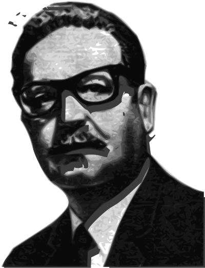 Salvador Allende Greyscale 56th President of the Senate of the Republic of Chile clipart