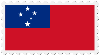 Samoa flag stamp clipart
